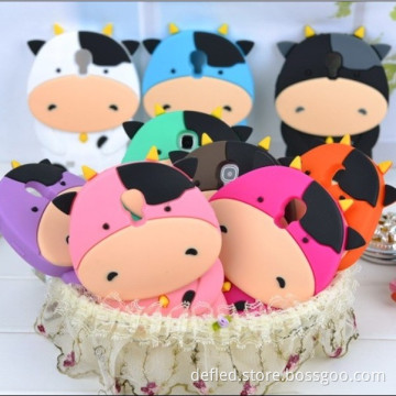 Cute 3D Milk Cow Rubber Soft Silicon Back Cover Case for Samsung I9500 S4